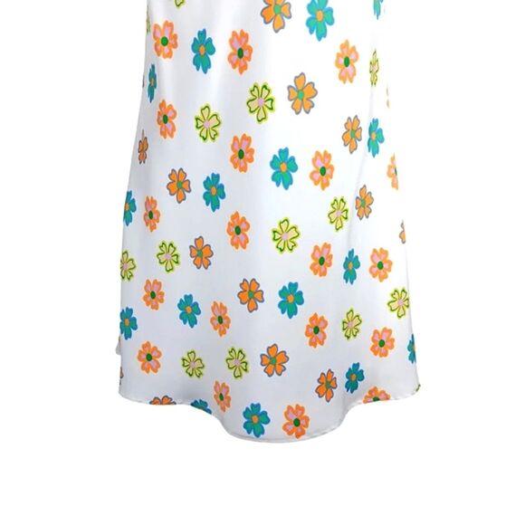 COTTON ON Slip Dress Size Small Floral Cowl Neck Mini Multicolor - Picture 5 of 12